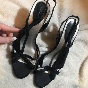 White Stag Black Strappy Heels